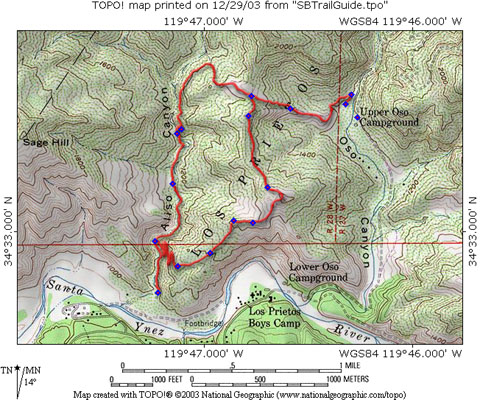 Aliso Canyon Loop Map