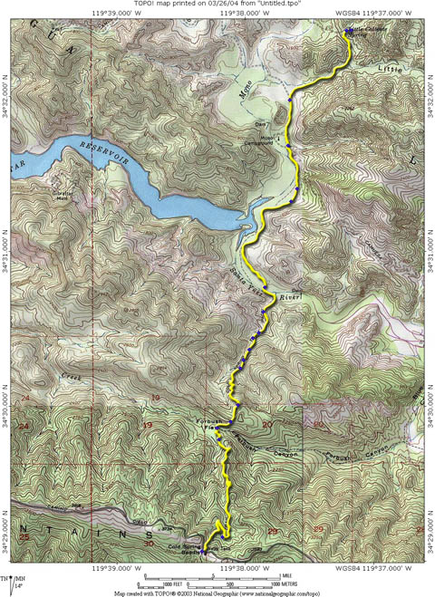 Santa Barbara Trail Guide - Forbush Flats Trail Map
