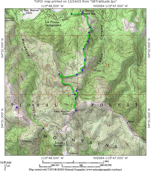 Santa Barbara Trail Guide - Snyder Trail Map